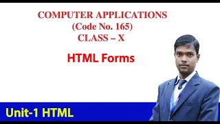 HTML Forms | Computer Application Class 10 Code 165