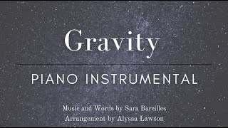 Gravity | Piano instrumental |Sara Bareilles | With Lyrics | Arrangement by Alyssa Lawson