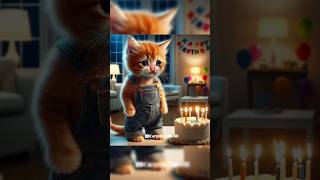 birthday kitten crying #catanimation #catsadstory