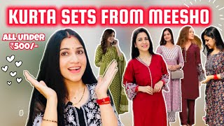 Meesho Kurta Set Haul Under 500 😍|| Meesho Haul ❣️|| Summer KurtaSet Collection 🌸 #meesho