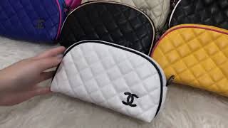 CLUTCH CHANEL KERANG 2 RUANG SUPER BESI HITAM FREE RANTAI