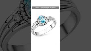 Exquisite High Polished Stainless Steel Ring with AAA Grade Sea Blue CZ #jewelry #925sterlingsilver