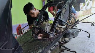 Cara Memasang Mesin Sepeda Motor ke Rangka