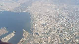 Izmir - Takeoff with AnadoluJet Boeing 737-800 to Ankara with view of Izmir