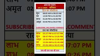 आज का पंचांग 16 Nov. 2024 | Panchang | आज की तिथि | शुभ मुहूर्त, दिन और रात का चौघड़िया, शनिवार