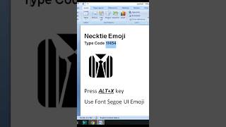 Necktie 👔 Emoji in Ms Word  #viral #computer #msword #wordtipsandtricks