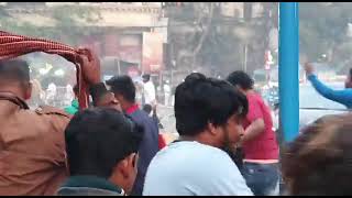 Road blocked and Kolkata Police attacked by ISF supporters, after the arrest of ISF leader