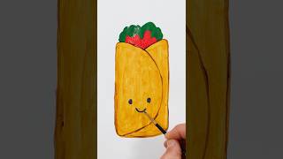 Cute Burrito Acrylic Painting for Kids #shorts #art #painting