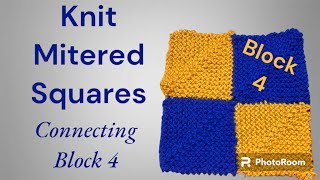 KNIT// How to add mitered square number # 4