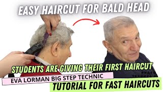 Easy Haircut for Bald Head | Men's Haircut Tutorial 2023 | Student Cutting Hair for the First Time