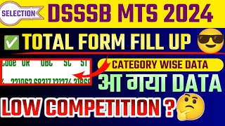 DSSSB MTS 2024😎 || TOTAL FORM FILL UP 🥳|| OFFICIAL DATA🔥|| CATEGORY WISE DATA || LOW COMPETITION