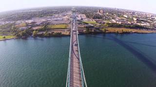 Ambassador Bridge filmed with DJI Phantom 2 Drone, Part 2 (connects Detroit, USA to Windsor, Canada)