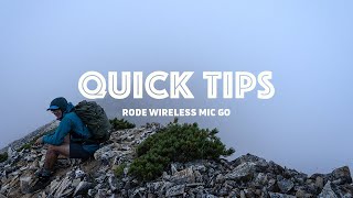 SHIMODA QUICK TIPS: RODE Wireless GO Mounting