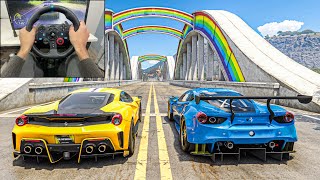 Ferrari 488 Pista ant Ferrari 488 GT3.| The Crew Motorfest | Logitech G29