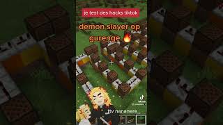 minecraft tiktok hacks #minecraft #minecraftshorts #demonslayer #anime #noteblocksong #shorts