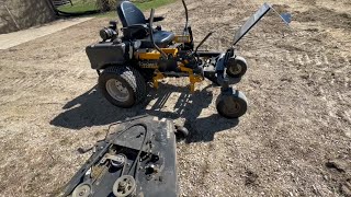 Cub Cadet Commercial M60 Tank zero turn mower deck removal | Belted Galloway Homestead