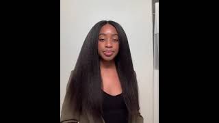 ⭐️Kinky Straight T Part Lace Wig Human Hair Wigs Brazilain Remy Hair 150% Density 5 Inch Deep Part