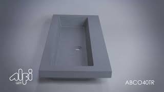 ALFI brand ABCO40TR 40" Solid Concrete Trough Sink for the Bathroom