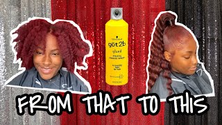 Extended Sleek Ponytail on NATURAL HAIR + crimps | got 2 b glued | sew in method!