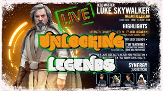 SWGOH Unlocking Galactic Legends: Jedi Master Luke Skywalker Part 1!