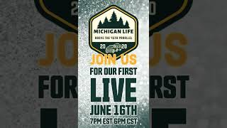 Join us for our 1st live! June 16th #offgrid #rvcamping #michigan #couplebuilds