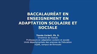 Enseignement en adaptation scolaire et sociale - Rimouski