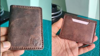 Handmade leather card holder antique#leathercraft #craft #diy #hamdmade