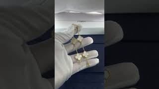 Custom Made Van Cleef Arpels Vintage Alhambra Bracelet 18K Yellow Gold White Mother Of Pearl