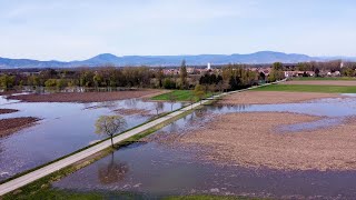 Petites inondations en drone - Kogenheim - avril 2022