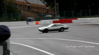 Lamborghini Jarama 400 GT almost crash + loud accelerations!! 1080p HD