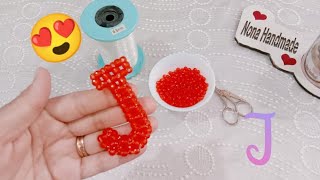 طريقة عمل حرف (J) بالخرز لمحبى المشاريع السريعة مناسب  للمبتدئيين how to make letter (J) from beads