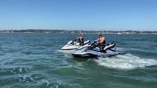 Slalom Exercise during RYA Jetski (PWC) Instructor Course in Poole Harbour