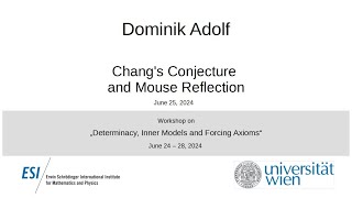 Dominik Adolf - Chang's Conjecture and Mouse Reflection