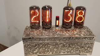 Vintage Style Nixie Electronic Clock with 4 pcs. of ZM1042 "Jumbo" Tubes