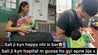 Sali ji kyn happy nhi hai😱|| sali kyn gussa hui hospital me😱jija tum kyn nhi aaye? #baby #pregnancy