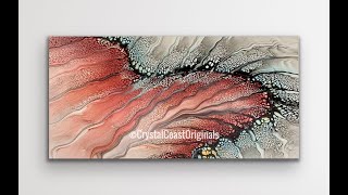 Stunning Lava Flow Inspired Abstract Fluid Art Acrylic Pour Painting/ Swipe and Spin/ Shelee Style