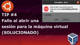 Fallo al abrir una sesión para la máquina virtual