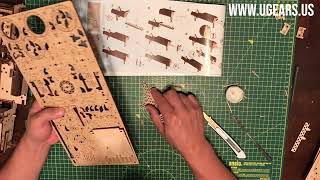 UGears Dream Cabriolet Mechanical 3D Wooden Model Kit UTG0049 Assembly Video Part 3 of 4