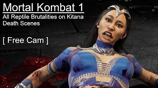 Mortal Kombat 1 - All Reptile Brutalities On Kitana - [ Free Cam ] [ 4K ]