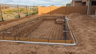 Pool progress - Rebar, electrical, and plumbing done! #CaliforniaPools #Arizona