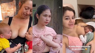 Breastfeeding mom to son baby