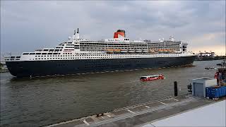 Auslaufen Queen Mary 2 am Abend vor den AIDA-Besichtigungen und ein katastrophales Hotel