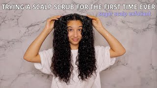 Trying a Scalp SCRUB on my CURLY Hair for the FIRST Time Ever | Exfoliating my Scalp