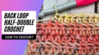 How To BACK LOOP HALF DOUBLE CROCHET STITCH | Beginners Slow Moving Instructions | Hope Corner Farm