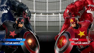 Venom & Captain America (Black) Vs Venom & Captain America (Red) Fight | Marvel vs Capcom Infinite