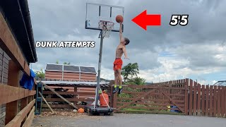 5'5 dunk attempts from 2 steps! Dunk journey #13²