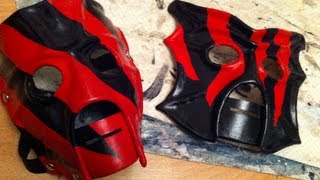 Handmade leather Kane and Hurricane Masks WWE WWF