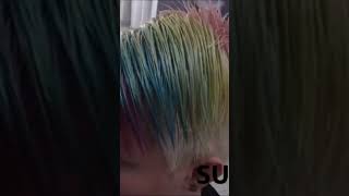 Rainbow hair color. #shorts #hair