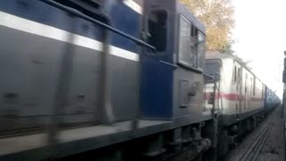 Route diverted WDM3D+dead WAP7 with Begampura Express at MPS