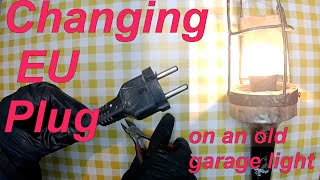 Replacing of EU type plug of an old Garage Work Light